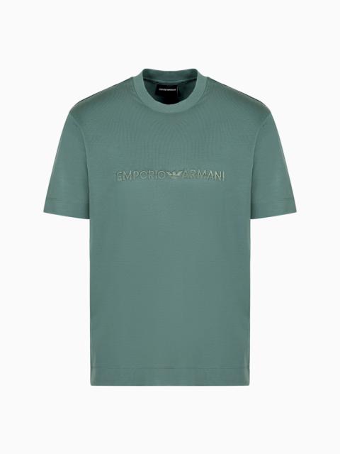 EMPORIO ARMANI ASV JERSEY-LYOCELL BLEND T-SHIRT WITH EMPORIO ARMANI EMBROIDERY