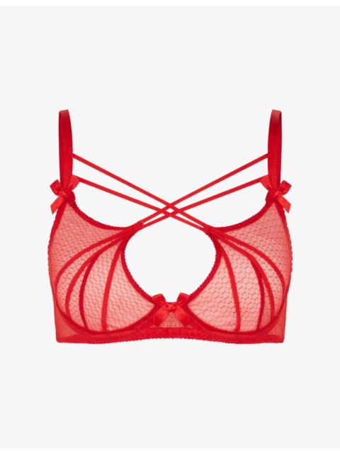 Agent Provocateur Nicki High-Neck Underwired Tulle Bra