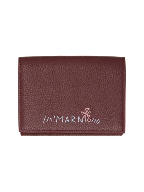 Marni Burgundy Trifold Wallet