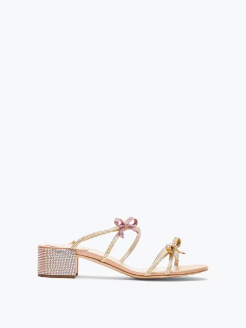 RENE CAOVILLA Caterina Peach Slider Sandal With Crystals 40