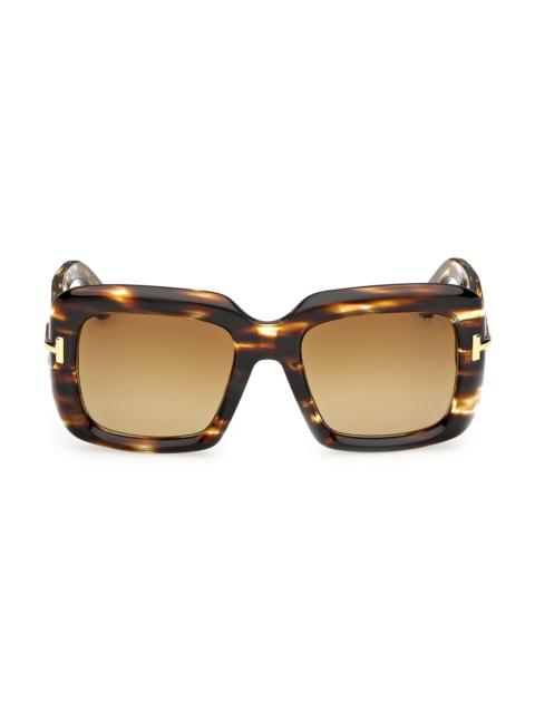 TOM FORD Women's TOM FORD Icon 53MM Square Sunglasses - Brown Yellow