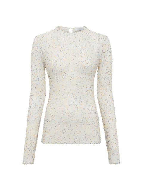 GABRIELA HEARST Nello Knit Sweater in Ivory Multi Beaded Cashmere