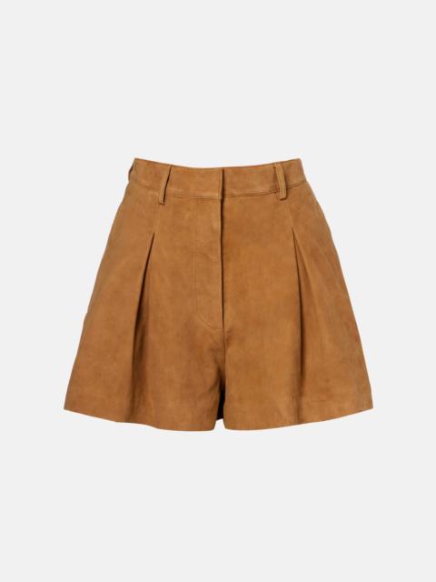 ROTATE High-rise suede shorts