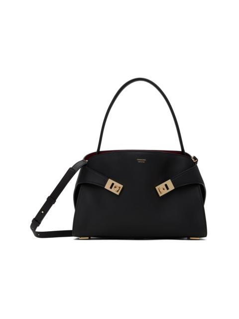 FERRAGAMO Black Hug Soft Bicolor M Shoulder Bag