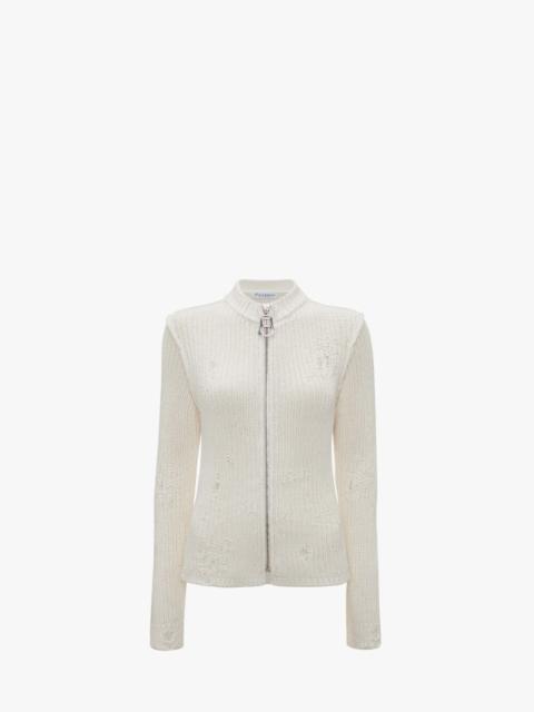 JW Anderson DISTRESSED ZIP CARDIGAN