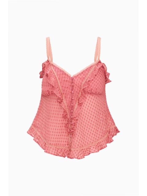 LoveShackFancy Temperance Silk Swiss Dot Cami