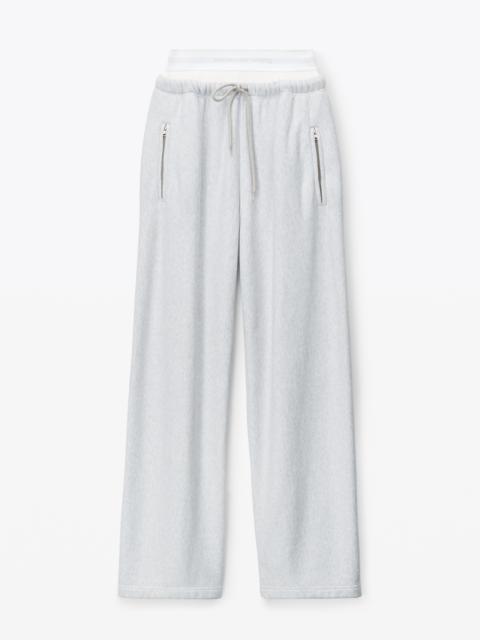 wide leg sweatpants with pre-styled logo brief waistband