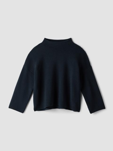 EILEEN FISHER Peruvian Cotton Blend Funnel Neck Top