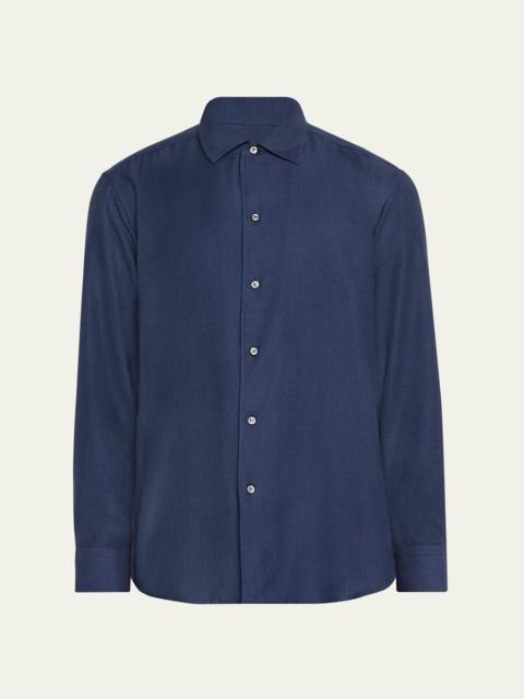 Brioni Men's Cotton Twill Sport Shirt