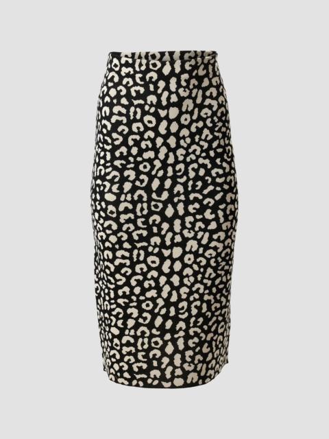 CAROLINA HERRERA Women's Leopard Silk-Blend Knee-Length Pencil Skirt - Black Multi