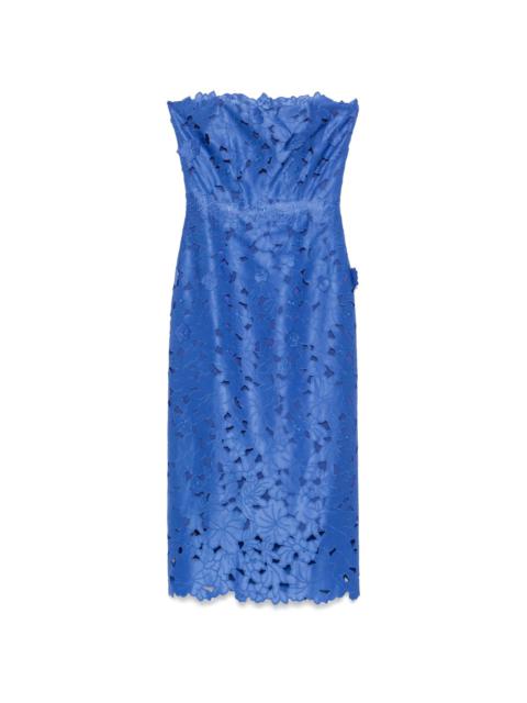 COSTARELLOS satin midi dress