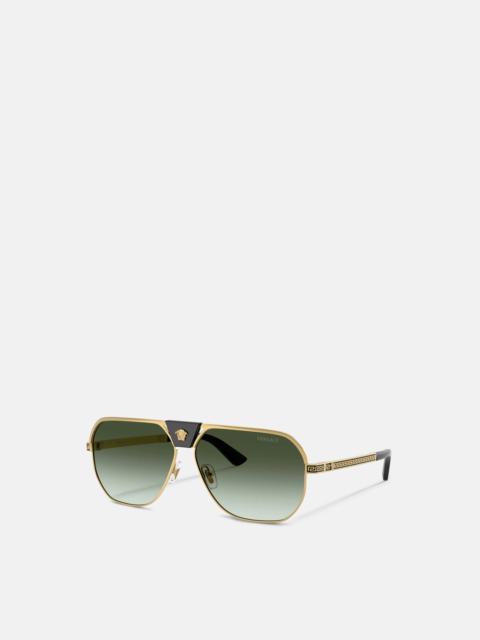 VERSACE Greca Flow Navigator Sunglasses