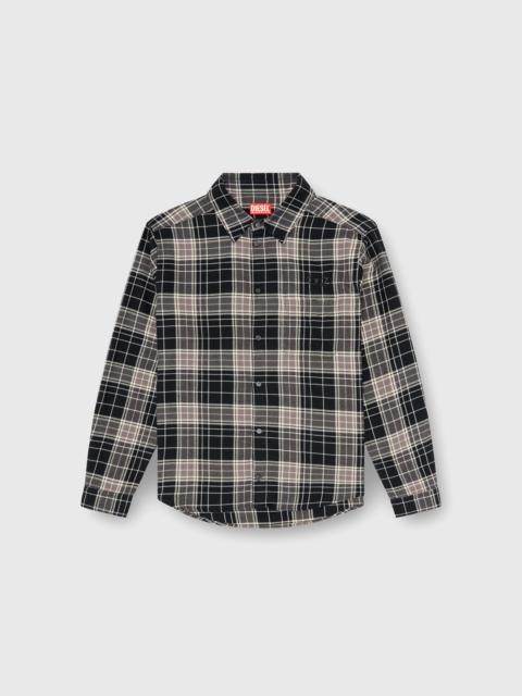 Diesel DISTRESSED SHIRT IN CHECK FLANNEL
