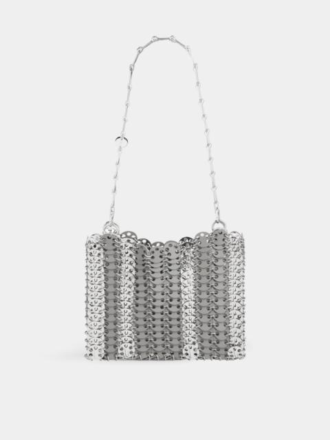 rabanne GREY 1969 SQUARE BAG IN METAL AND LEATHER MIX