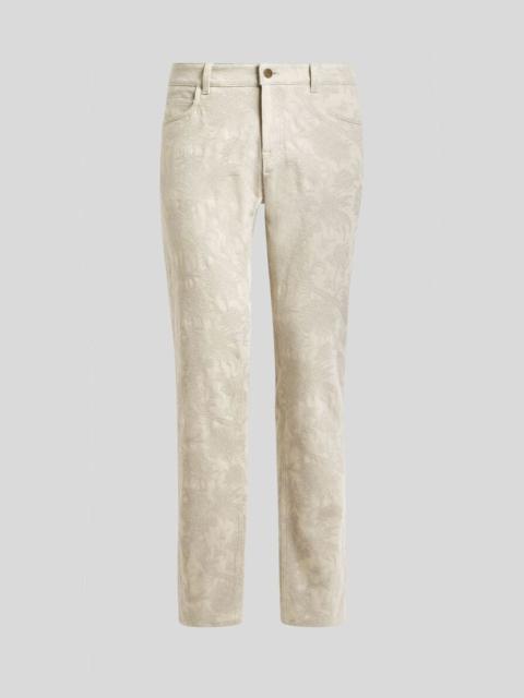 Etro COTTON GABARDINE JACQUARD TROUSERS WITH FLORAL MOTIF