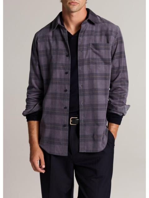 Vince Hamilton Plaid Cotton Corduroy Button-Front Shirt
