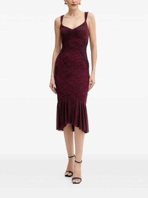GUESS USA lace gathered midi dress