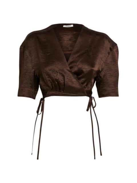 Yuzefi Cropped Tie-Detail Blouse