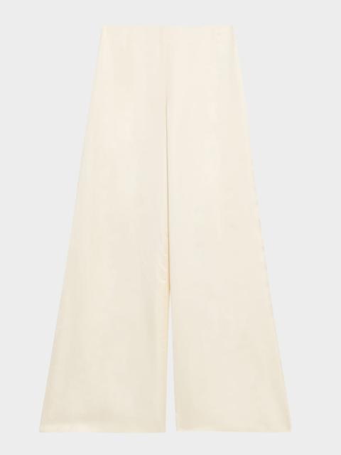 Ralph Lauren Daria Washed Satin Wide-Leg Pants