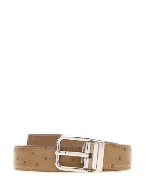 Dolce & Gabbana Camel Leather Reversible Belt Sabbiachiaro Cinture