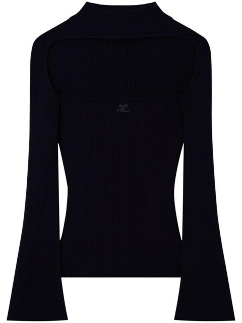 courrèges cut-out ribbed jumper