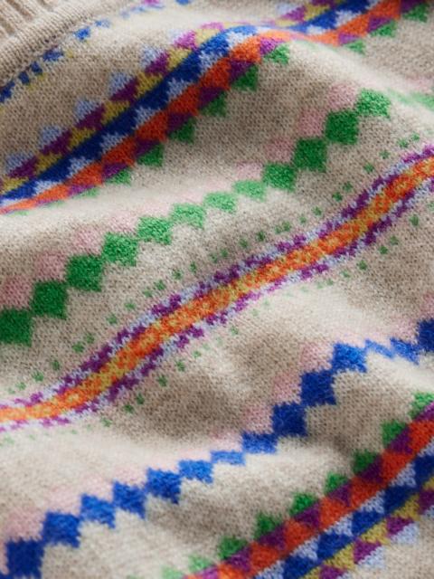 BODEN Lydia Cashmere Jumper-Oatmeal Melange Fair Isle