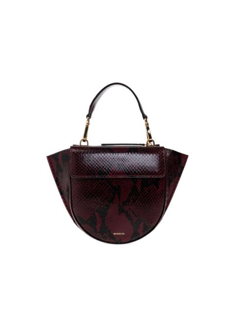 WANDLER snakeskin half-moon tote bag