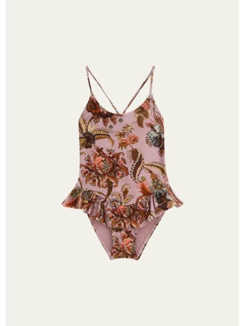 Zimmermann Aster Printed Frill One-Piece Swimsuit