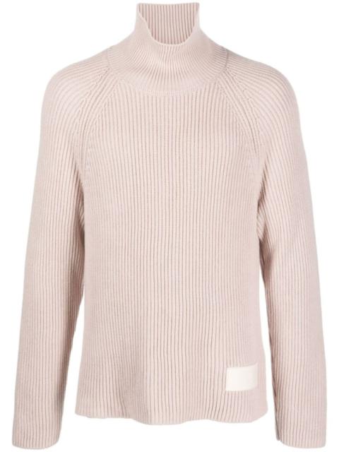 AMI Paris logo-patch ribbed jumper