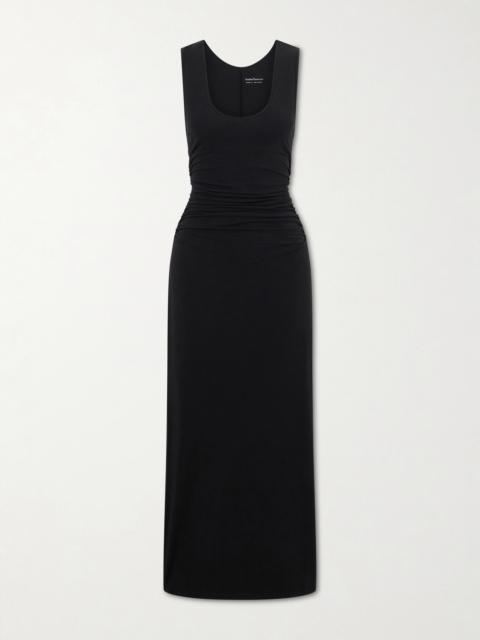 Another Tomorrow Ruched Stretch-jersey Maxi Dress