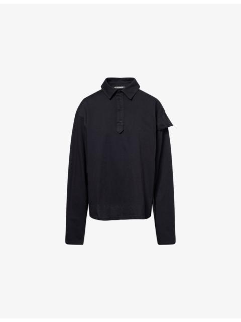 OTTOLINGER Oversized Long-Sleeves Cotton-Jersey Polo Shirt