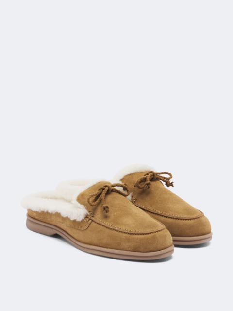 Yves Salomon Shearling-lined suede mules