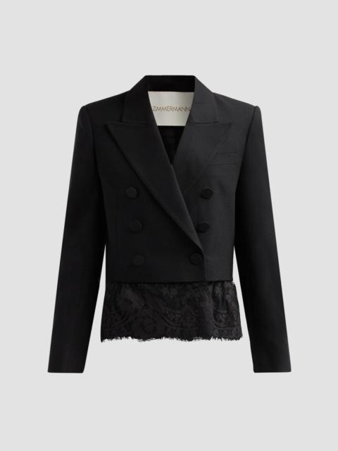 Zimmermann Women's Valiant Lace Short Blazer - Black
