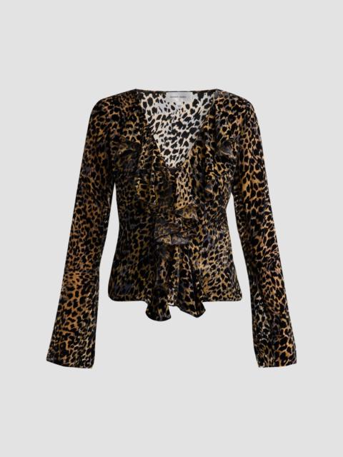 RONNY KOBO Women's Marian Leopard-Print Ruffled Top - Leopard