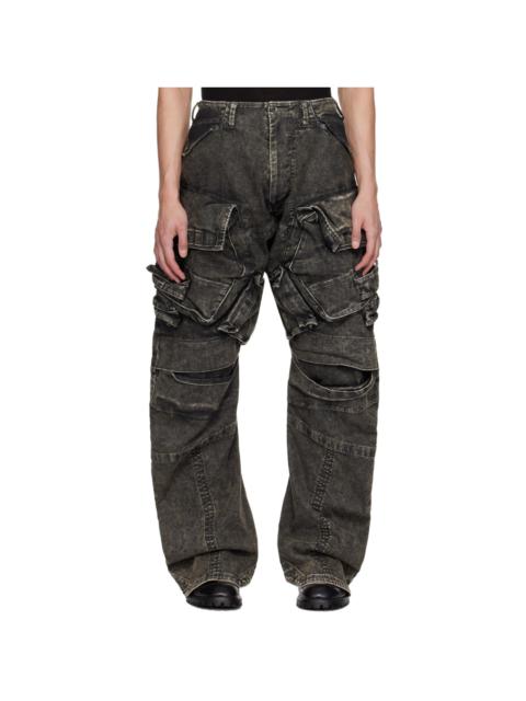Julius Gray Gasmask Denim Cargo Pants