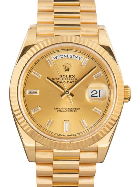 ROLEX Pre-Owned President Rolex Day-Date 40 Ref 228238 Baguette Diamond Dial