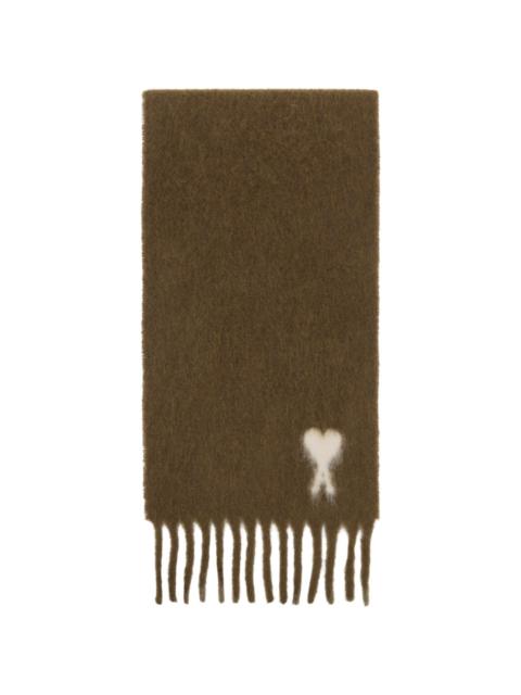 AMI Paris Brown Alpaca Ami de Coeur Scarf