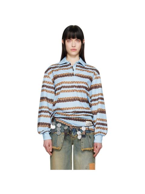 Andersson Bell Blue Hair Braid Stripe Polo