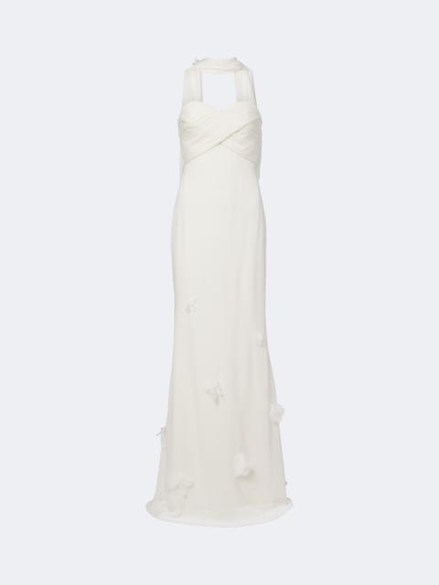 self-portrait Bridal floral-appliqué chiffon gown