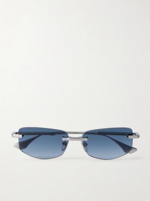DITA Trysim.75 Square-Frame Silver-Tone Titanium Sunglasses