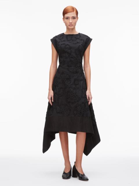 3.1 Phillip Lim Embroidered Belted Midi Dress with Handkerchief Hem
