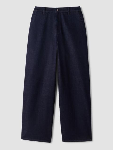 EILEEN FISHER Cotton Stretch Denim Roomy Wide Trouser