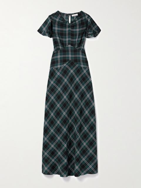 DÔEN Seraphine Checked Cotton-twill Midi Dress