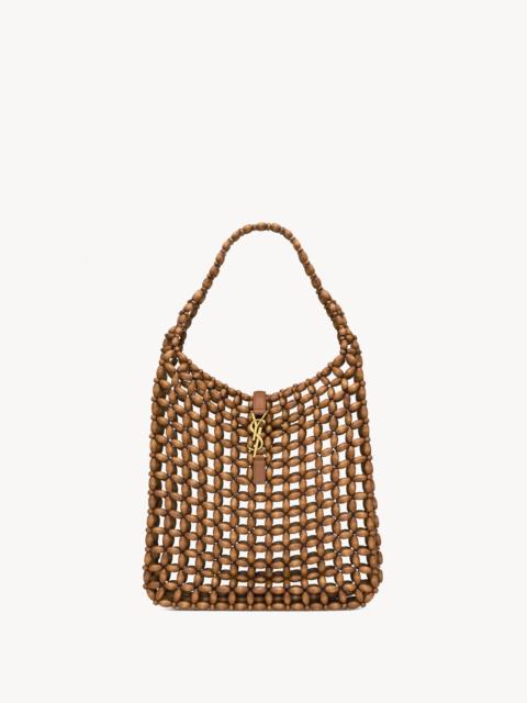 SAINT LAURENT LE 5 À 7 LARGE IN WOOD BEADS