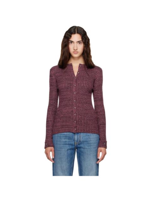 rabanne Burgundy Ribbed Cardigan