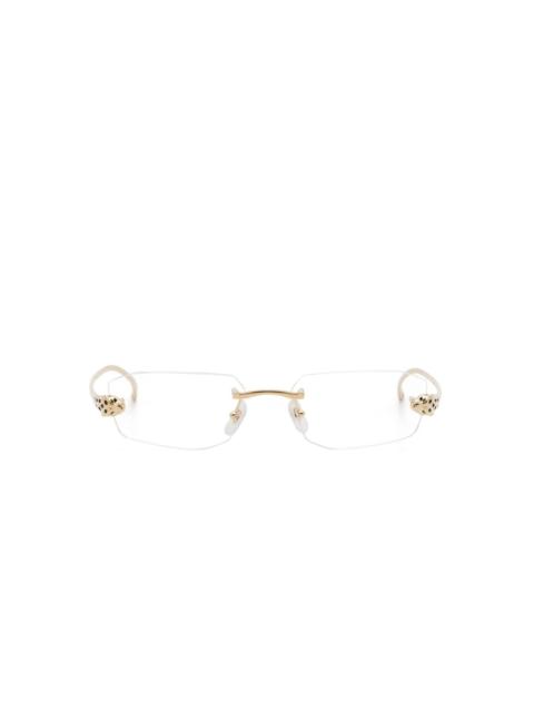 Cartier rectangle-frame rimless glasses