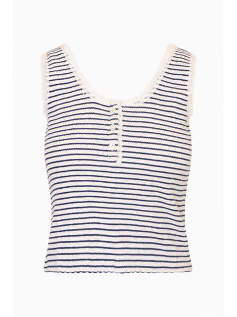 LoveShackFancy Elenabell Cotton Lace-Trimmed Tank