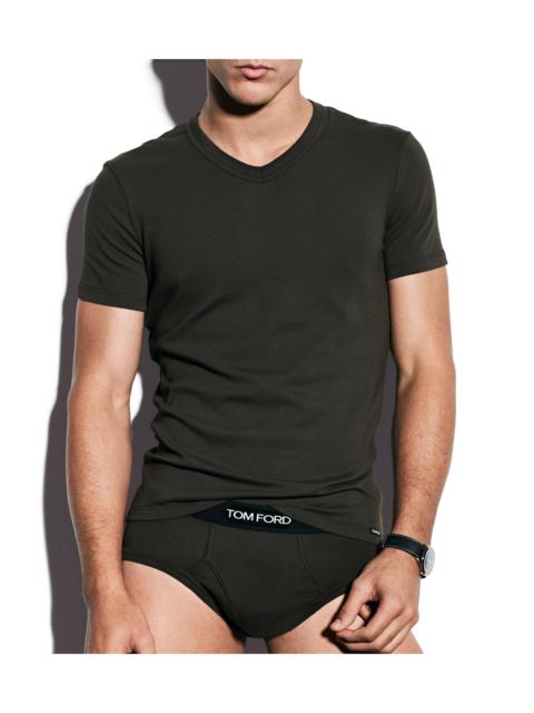 TOM FORD COTTON V-NECK T-SHIRT