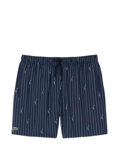 LACOSTE pinstripe-pattern swim shorts