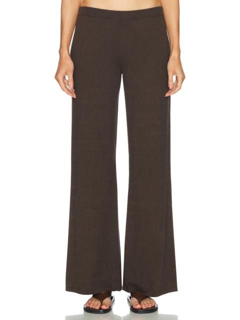 ÉTERNE Wide Leg Cotton Cashmere Lounge Pant